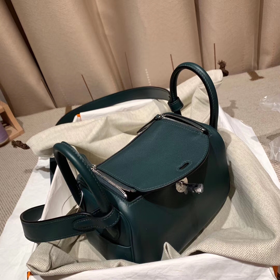 에르메스 미니 린디백19 그린 은장